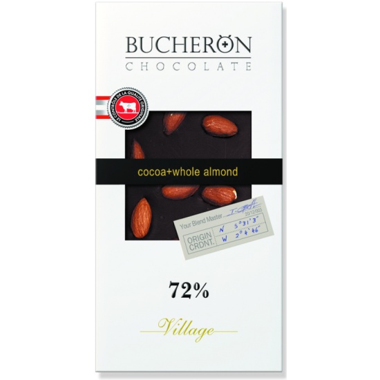 Горький шоколад с цельным миндалем BUCHERON VILLAGE,100гр.