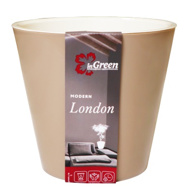 Горшок для цветов London 230 мм, 5л молочный шоколад для цветов